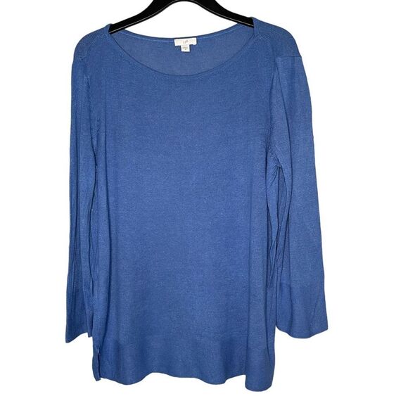 J Jill Blue Linen Cotton Blend Oversized long-sleeve Shirt Size M - Picture 1 of 8